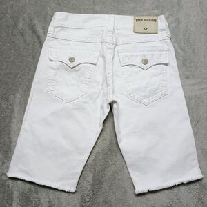 True Religion Ricky W/Flap Men's White Relaxed Straight  Denim Shorts Size 30